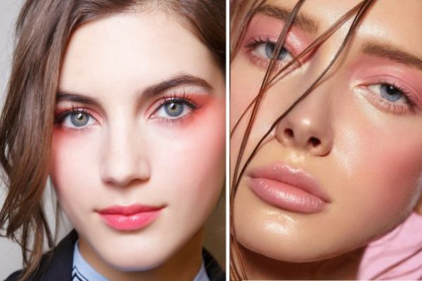 Monochrome makeup in peach tones – a harmonious look for eyes, lips, and cheeks. Makeup trends 2025