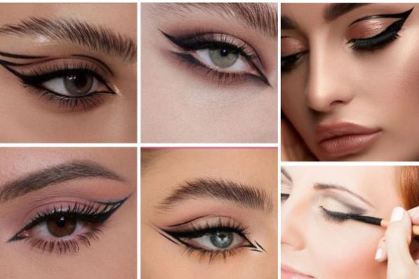 Creative graphic eyeliner design – bold and geometric eye makeup for 2025.