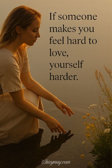 If someone makes you feel hard to love, love yourself harder
