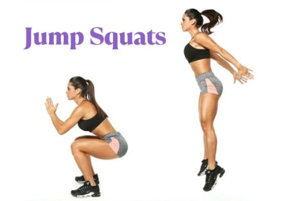 Jump squats – explosive leg workout to burn calories and strengthen legs, effective exercises