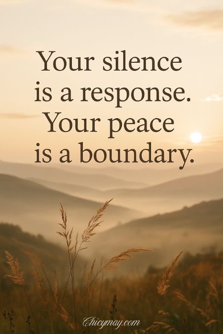 Your silence is a response. Your peace is a boundary.