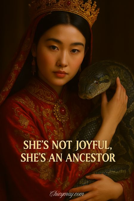 She’s not joyful, she’s an ancestor